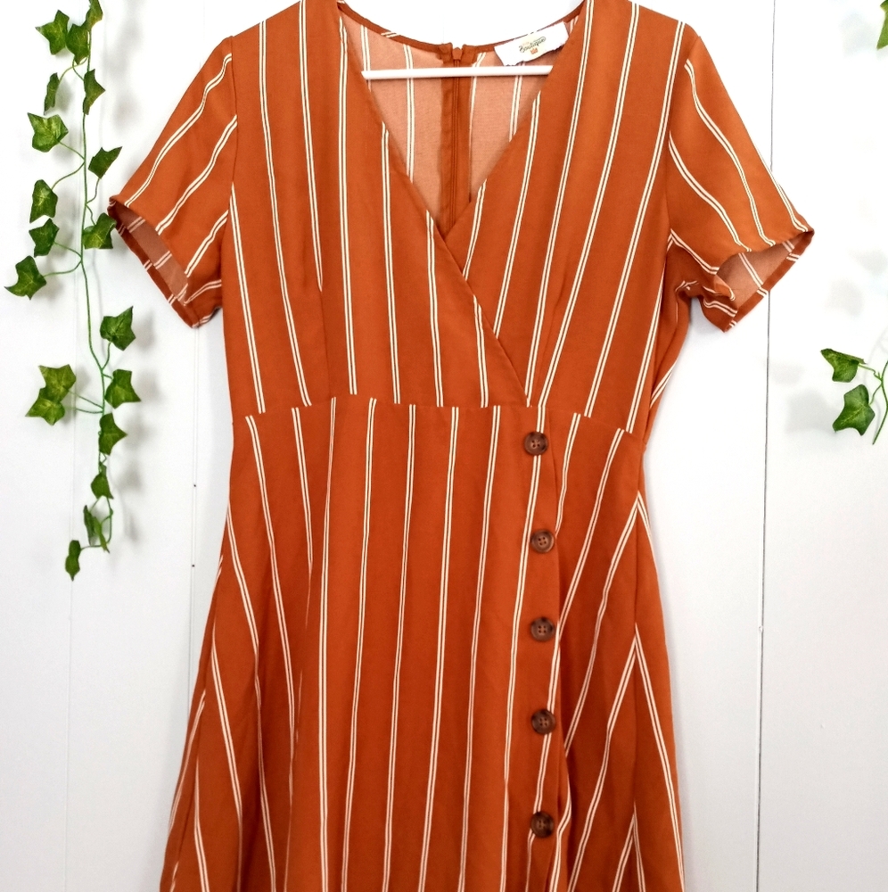 31:25 Boutique cute brown striped dress Medium